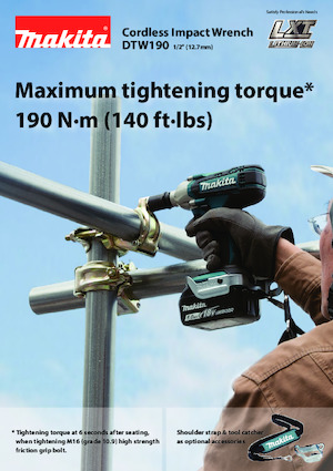 Акумуляторні ударні гайковерти та гайковерти Makita DTW190