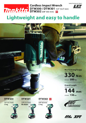 Акумуляторні ударні гайковерти та гайковерти Makita DTW300 