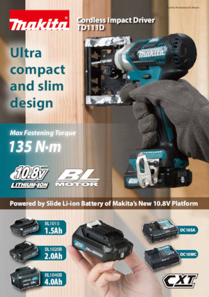 Акумуляторні ударні гайковерти та гайковерти Makita TD111D