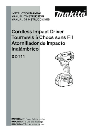 Акумуляторні ударні гайковерти та гайковерти Makita XDT11Z