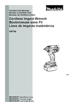 Акумуляторні ударні гайковерти та гайковерти Makita XWT06