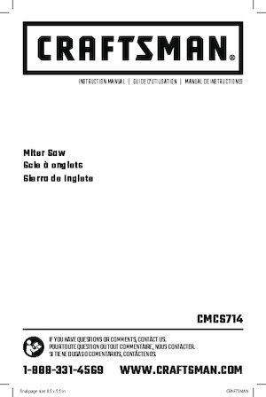 Акумуляторні торцювальні пили Craftsman CMCS714M1 