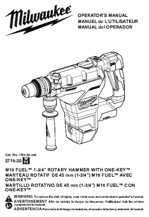 Акумуляторні перфоратори SDS Milwaukee 2718-20