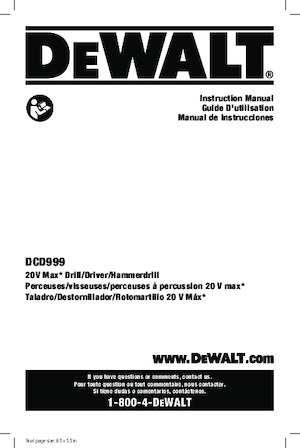 Акумуляторні перфоратори SDS DEWALT DCD999B