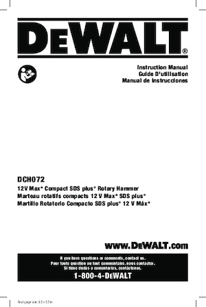 Акумуляторні перфоратори SDS DEWALT DCH072B