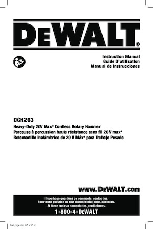 Акумуляторні перфоратори SDS DEWALT DCH263R2