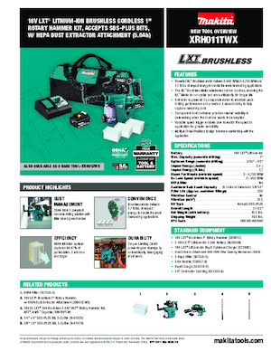 Акумуляторні перфоратори SDS Makita XRH011TWX 