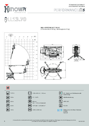 Гусеничні підйомники з шарнірною стрілою Hinowa Lightlift 13.70 Performance IIIS