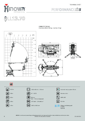 Гусеничні підйомники з шарнірною стрілою Hinowa Lightlift 13.70 Performance IIIS