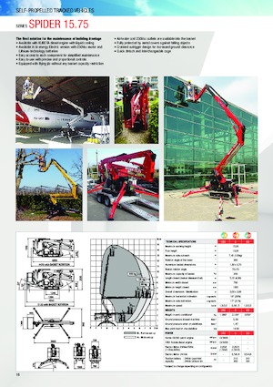 Гусеничні підйомники з шарнірною стрілою Platform Basket SPIDER 15.75 PRO E