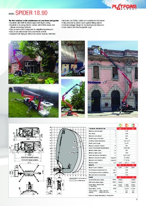 Гусеничні підйомники з шарнірною стрілою Platform Basket SPIDER 18.90 E