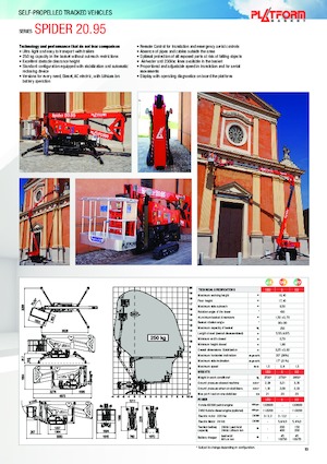 Гусеничні підйомники з шарнірною стрілою Platform Basket SPIDER 20.95 ED