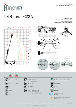 Гусеничні підйомники з шарнірною стрілою Hinowa TeleCrawler 22N