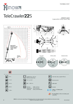 Гусеничні підйомники з шарнірною стрілою Hinowa TeleCrawler 22S