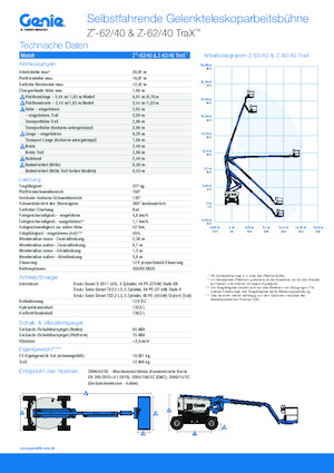 Гусеничні підйомники з шарнірною стрілою Genie Z-62/40 TraX