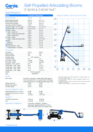 Гусеничні підйомники з шарнірною стрілою Genie Z-62/40 TraX