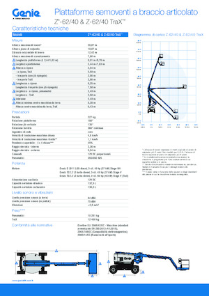 Гусеничні підйомники з шарнірною стрілою Genie Z-62/40 TraX