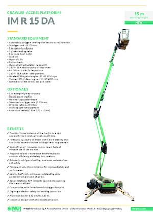 Гусеничні підйомники з шарнірною стрілою Imer IM R 15 DA