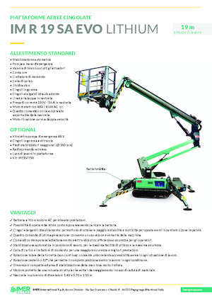 Гусеничні підйомники з шарнірною стрілою Imer IM R 19 SA Evo Lithium