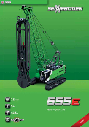 Гусеничні крани - ґратчаста стріла Sennebogen 655E