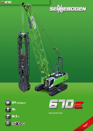 Гусеничні крани - ґратчаста стріла Sennebogen 670E
