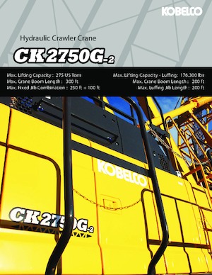 Гусеничні крани - ґратчаста стріла Kobelco CK2750G-2