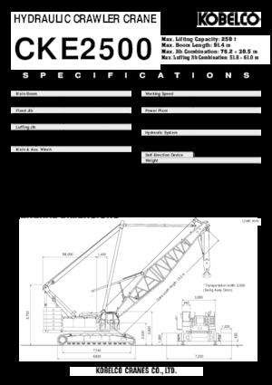 Гусеничні крани - ґратчаста стріла Kobelco CKE 2500