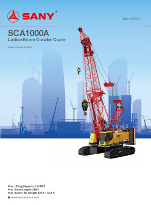 Гусеничні крани - ґратчаста стріла Sany SCA1000A