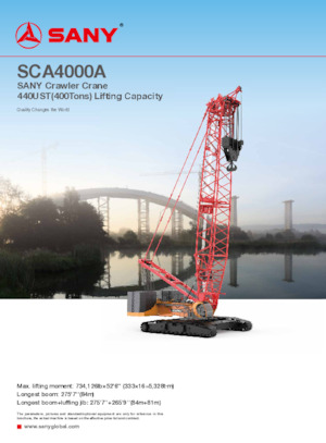 Гусеничні крани - ґратчаста стріла Sany SCA4000A