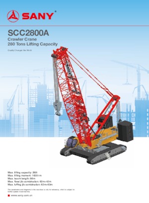 Гусеничні крани - ґратчаста стріла Sany SCC2800A