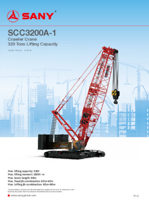 Гусеничні крани - ґратчаста стріла Sany SCC3200A-1