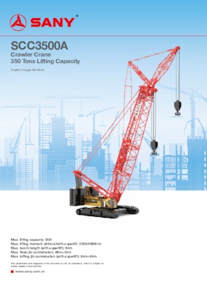 Гусеничні крани - ґратчаста стріла Sany SCC3500A