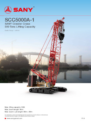 Гусеничні крани - ґратчаста стріла Sany SCC5000A-1