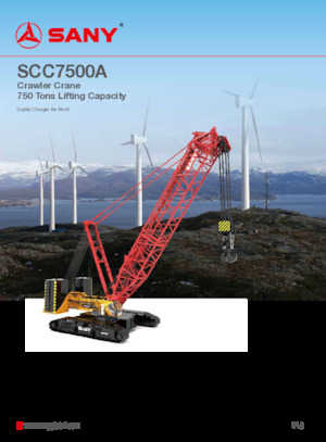 Гусеничні крани - ґратчаста стріла Sany SCC7500A