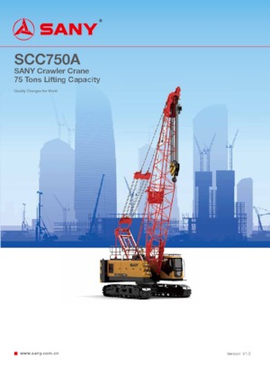 Гусеничні крани - ґратчаста стріла Sany SCC750A