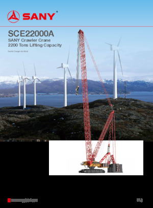 Гусеничні крани - ґратчаста стріла Sany SCE22000A