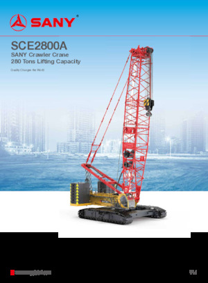 Гусеничні крани - ґратчаста стріла Sany SCE2800A