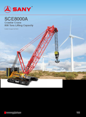 Гусеничні крани - ґратчаста стріла Sany SCE8000A