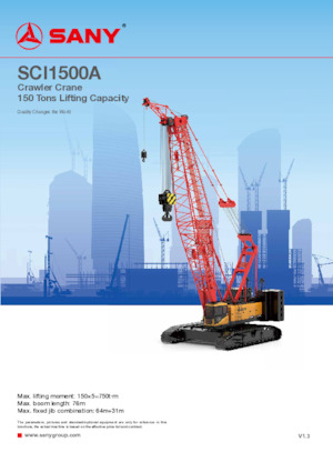 Гусеничні крани - ґратчаста стріла Sany SCI1500A