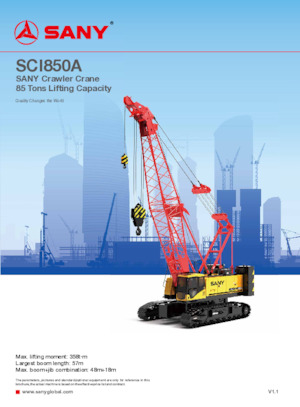 Гусеничні крани - ґратчаста стріла Sany SCI850A