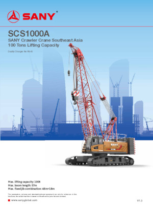 Гусеничні крани - ґратчаста стріла Sany SCS1000A
