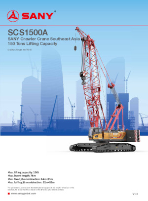 Гусеничні крани - ґратчаста стріла Sany SCS1500A