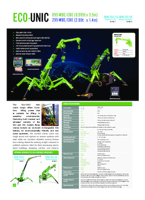 Гусеничні крани - телескопічна стріла UNIC Eco RK-095