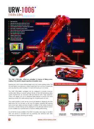 Гусеничні крани - телескопічна стріла UNIC URW-1006