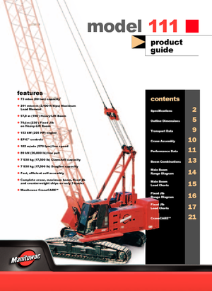Гусеничні крани - ґратчаста стріла Manitowoc 111 E