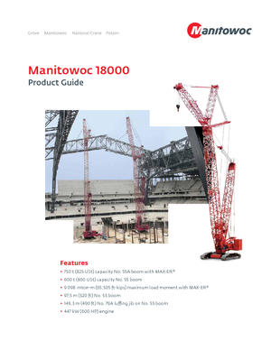 Гусеничні крани - ґратчаста стріла Manitowoc 18000