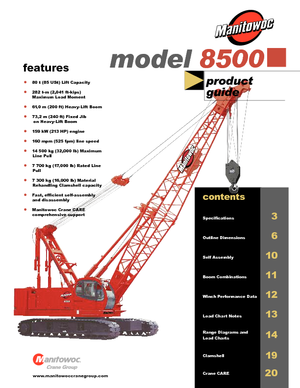 Гусеничні крани - ґратчаста стріла Manitowoc 8500 E