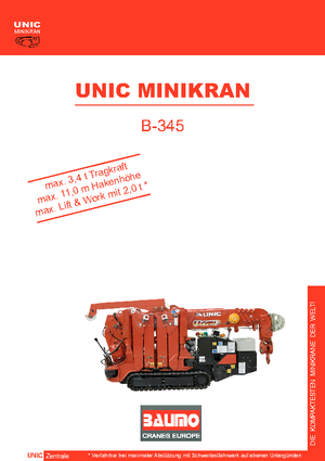 Гусеничні крани - телескопічна стріла UNIC B 345