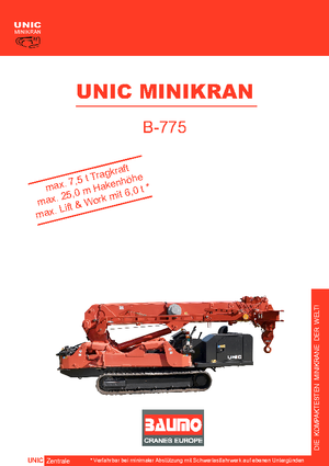 Гусеничні крани - телескопічна стріла UNIC B 775