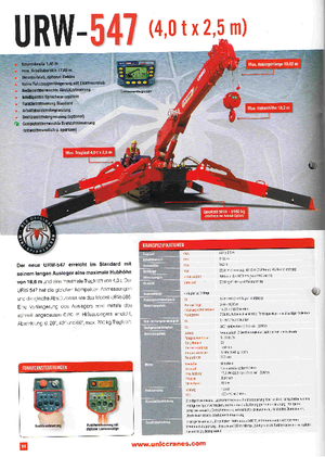 Гусеничні крани - телескопічна стріла UNIC URW-547